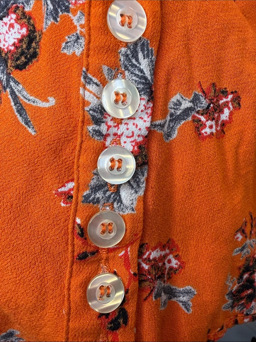 Free People Close to You‎ Floral Puff-Sleeve Top - Medium